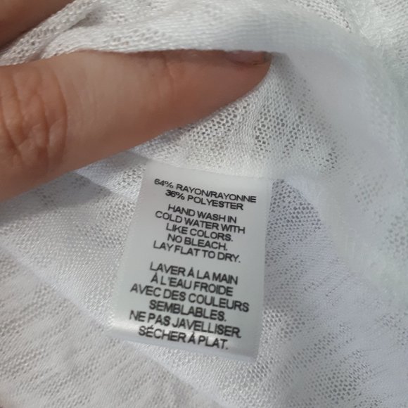 GIBSON White Sheer Peplum Sleeve Shirt - Picture 6 of 7